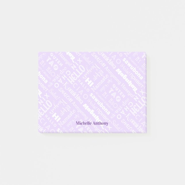 Post-it® Notas de Polyglot Hello Around the World (Anverso)