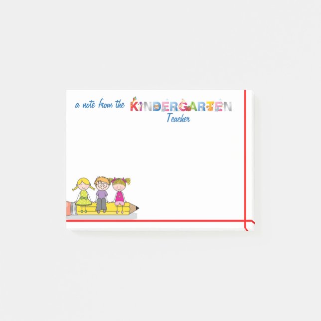 Post-it® Notas de post de Kindergarten Teacher (Anverso)