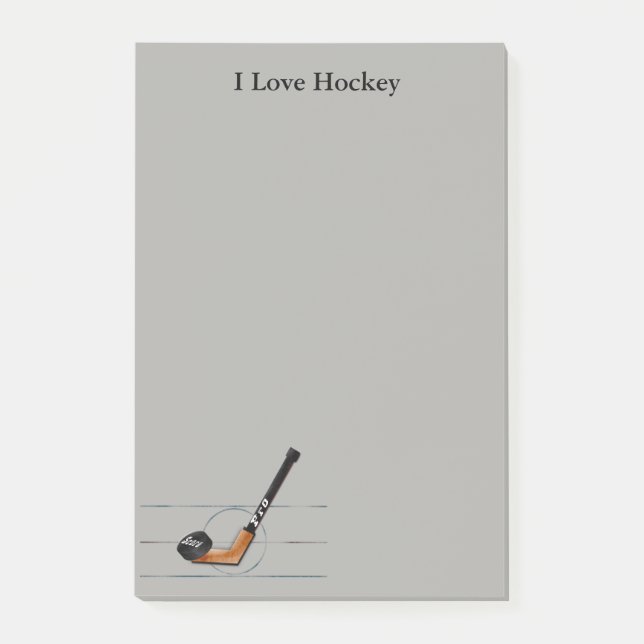 Post-it® Notas de post-it "10x6"" del hockey" de la (Anverso)