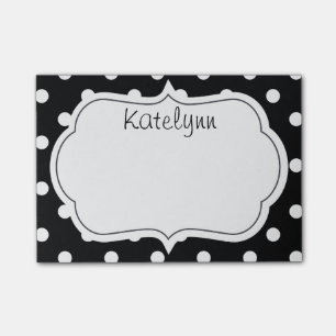 Post-it® Notas de post-it blancos y negros del monograma de