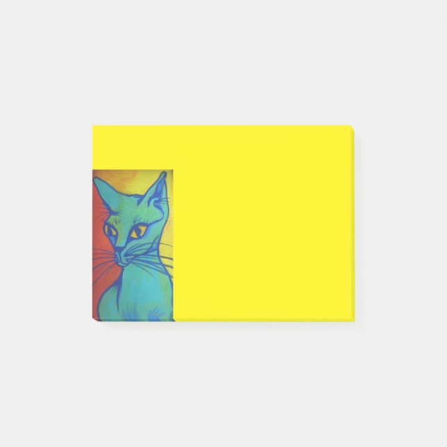 Post-it® notas de post-it coloridas del gato (Anverso)