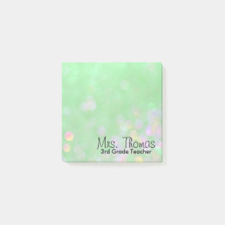 Post-it® Notas de post-it de Bokeh (verde)