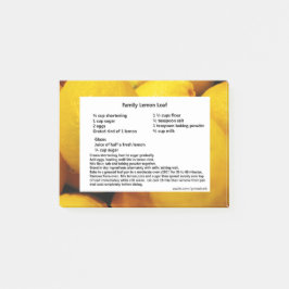 Post-it® Notas de post-it de la receta del pan del limón