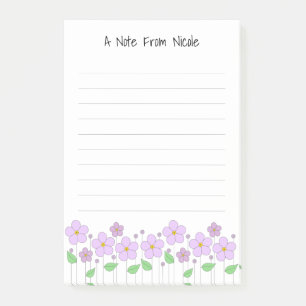 Post-it® Notas de post-it de papel alineadas flores de la