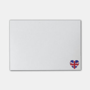 Post-it® Notas de post-it del corazón de Union Jack