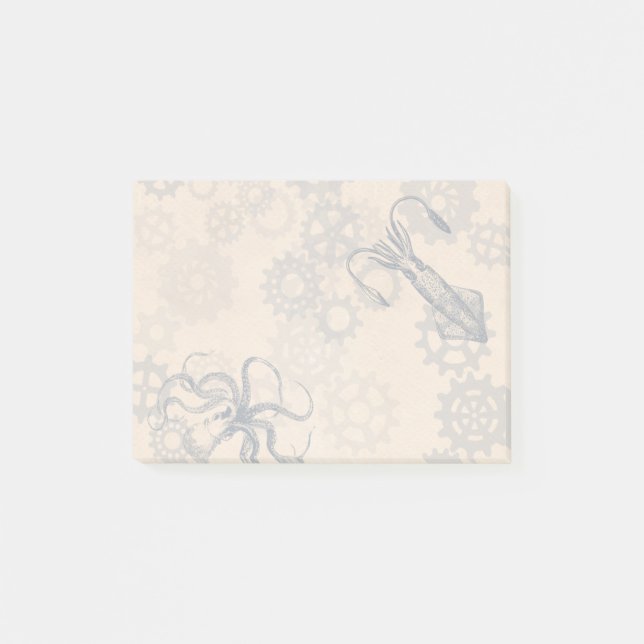 Post-it® Notas de post-it del pulpo de Steampunk (Anverso)