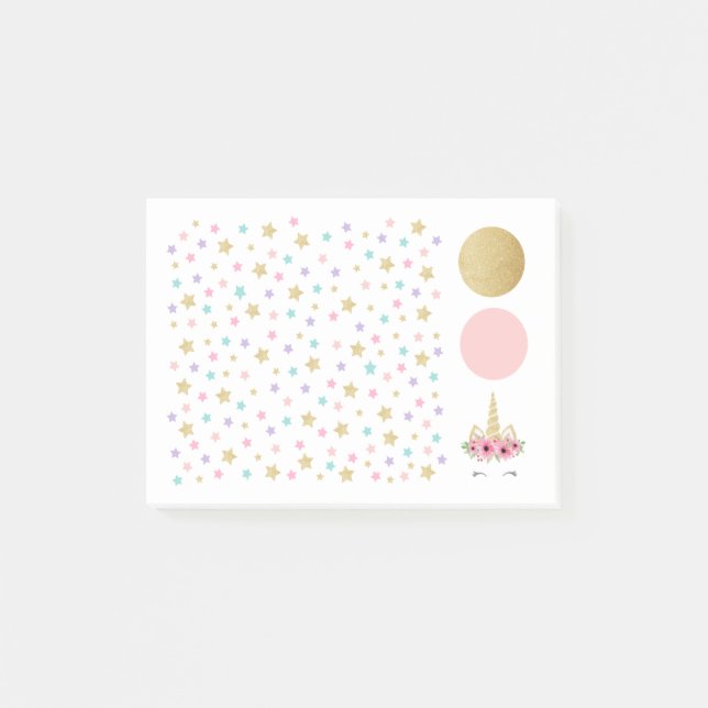 Post-it® Notas de post-it del unicornio 4 x 3 (Anverso)