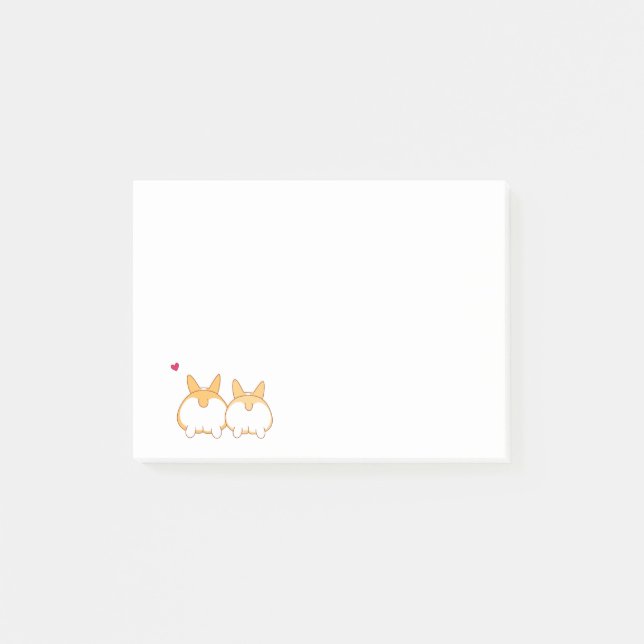 Post-it® Notas de post-it lindas del extremo del Corgi (Anverso)