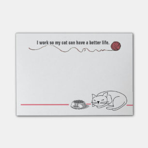 Post-it® Notas de post-it listas del humor del gato