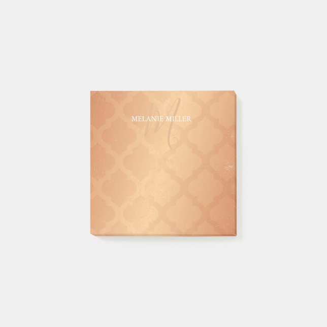 Post-it® Notas de post-it - nombre de cobre de la inicial (Anverso)