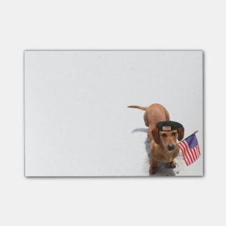 Post-it® Notas de post-it patrióticas del Dachshund