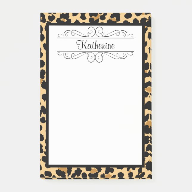 Post-it® Notas de post-it personalizadas estampado leopardo (Anverso)