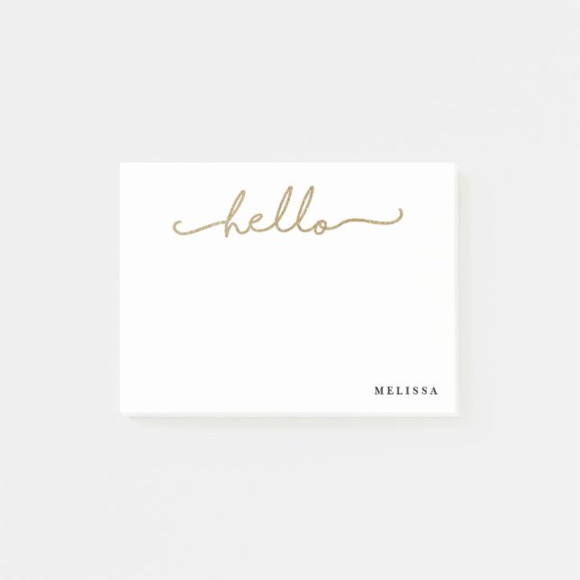 Post-it® Notas de post-it personalizadas hola de moda (Anverso)