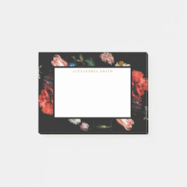 Post-it® Notas de post-it personalizadas negro floral