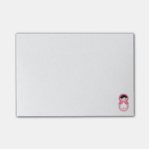 Post-it® Notas de post-it rosadas de la muñeca de