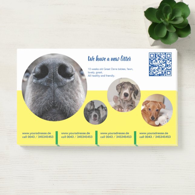 Post-it® Notas de Promoción de Cachorros Bloque (Oficina)