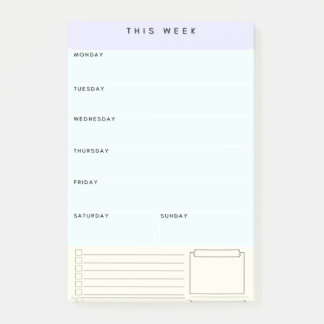 Post-it® Notas de publicación de Weekly Sticky Planner