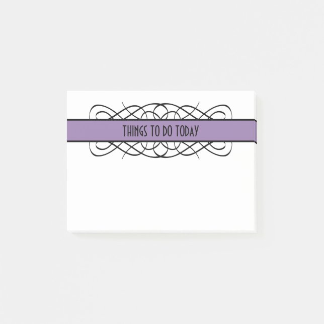 Post-it® Notas de Purple Deco Flourish (Anverso)