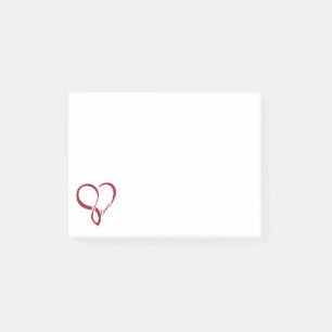 Post-it® Notas de Red Love Heart Post