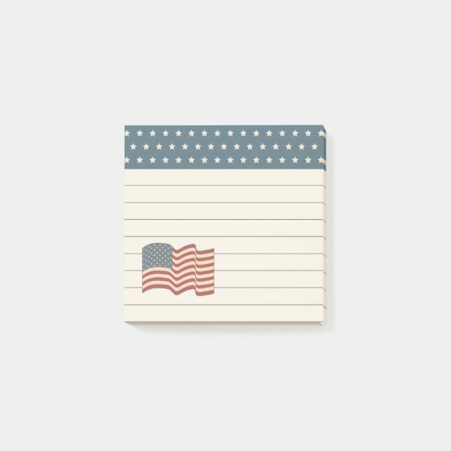 Post-it® Notas de Rustic Patriotic United States Flag Post (Anverso)