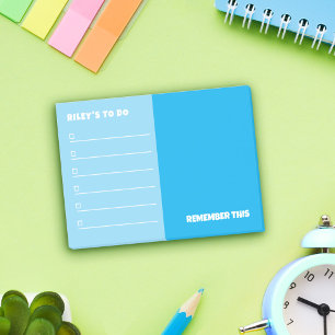 Post-it® Notas de Sky Blue To Do y Remember