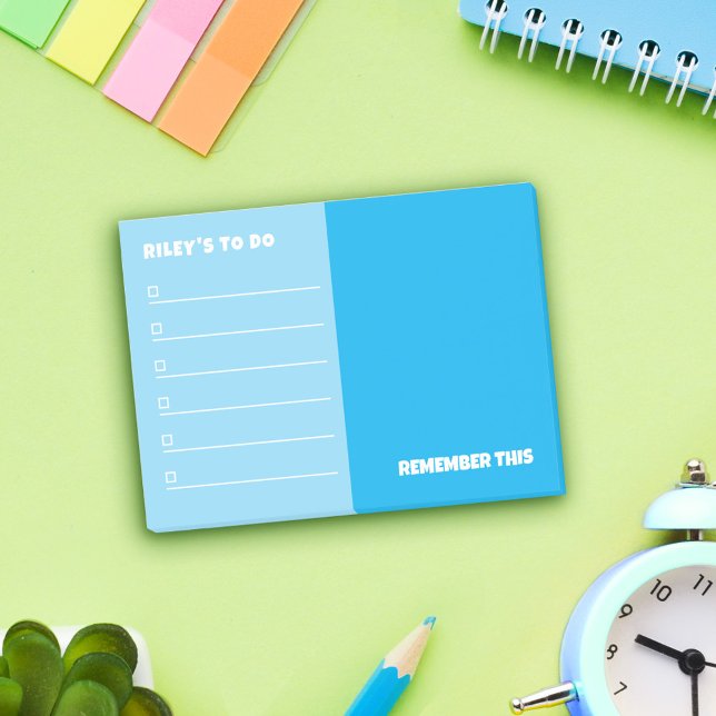 Post-it® Notas de Sky Blue To Do y Remember (Subido por el creador)