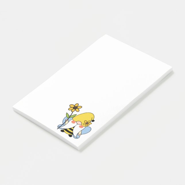 Post-it® Notas de Sunflower Bumblebee Gnome (En perspectiva)