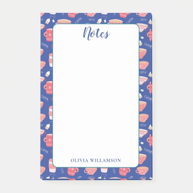 Post-it® Notas de Tea Cups Notas Memo Pad (Anverso)