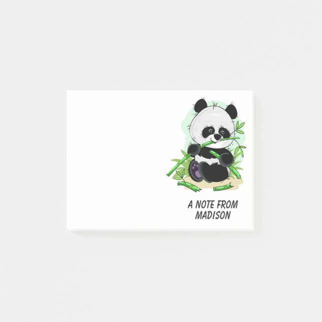 Post-it® Notas de texto de personalizado de Cute Panda (Anverso)