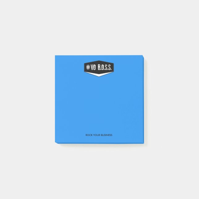 Post-it® Notas del azul 3 x 3 del Vo BOSS (Anverso)