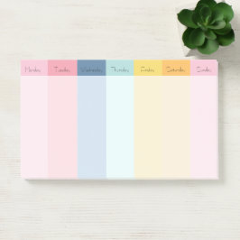 Post-it® Notas del calendario semanal de Rainbow