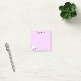 Post-it® Notas del corazón blanco sobre fondo rosa
