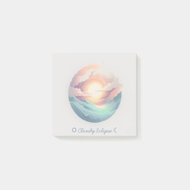 Post-it® Notas del logotipo de Cloudy Eclipse (Anverso)