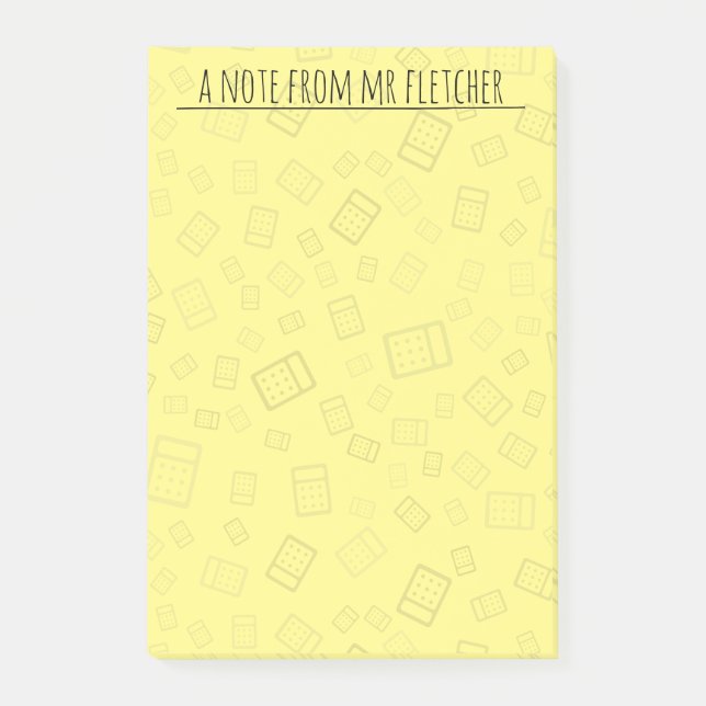 Post-it® Notas del modelo de calculadora personalizada (Anverso)