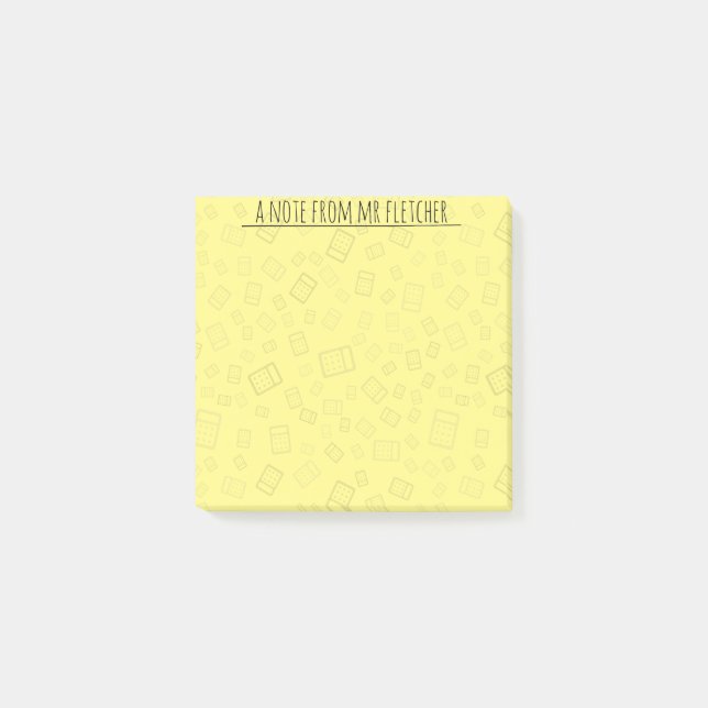 Post-it® Notas del modelo de calculadora personalizada (Anverso)
