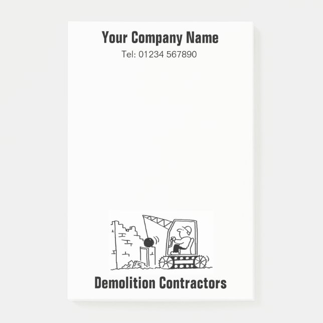 Post-it® Notas del Personalizado de Demolition Services (Anverso)