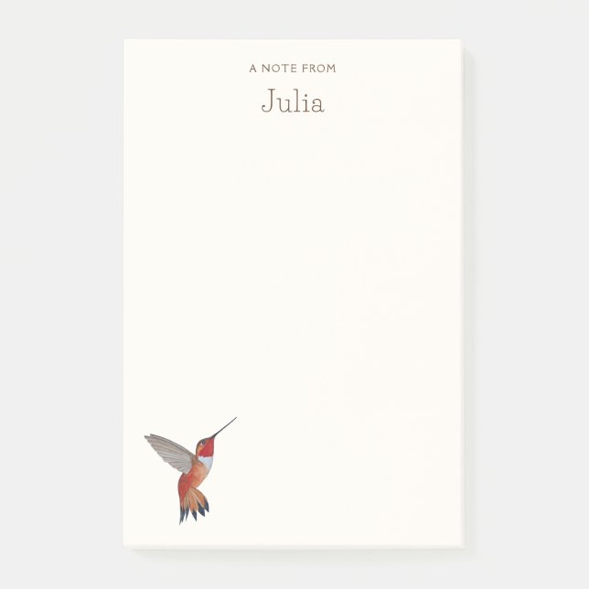 Post-it® Notas del personalizado Rufous Hummingbird (Anverso)