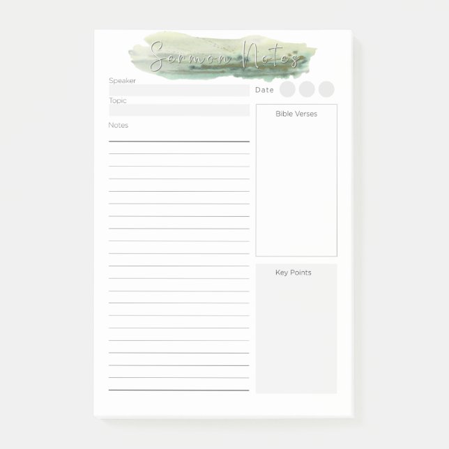 Post-it® Notas del personalizado Sermon (Anverso)