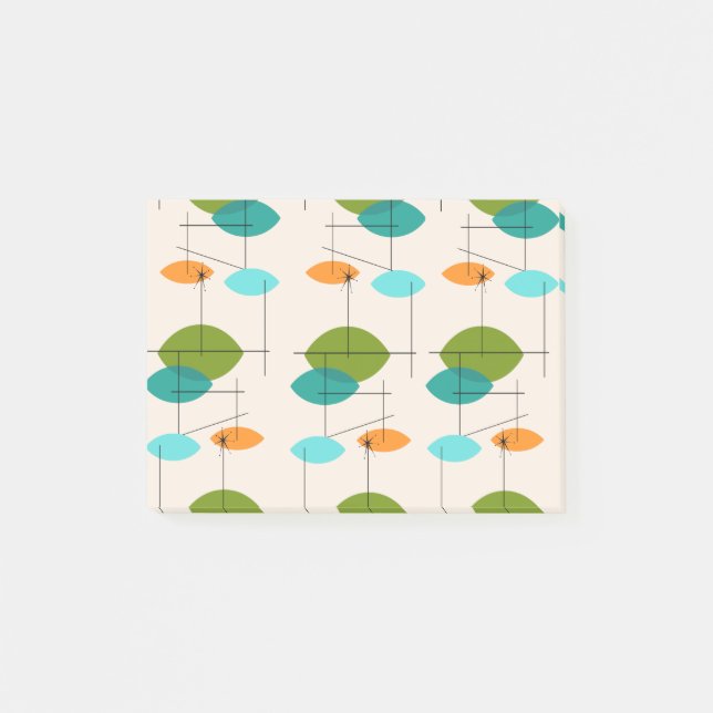 Post-it® Notas del Pocket de Patrón Móvil Retro Atómica (Anverso)
