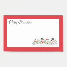 Post-it® Notas del post de Merry Christmas Snowmen