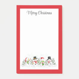 Post-it® Notas del post de Merry Christmas Snowmen