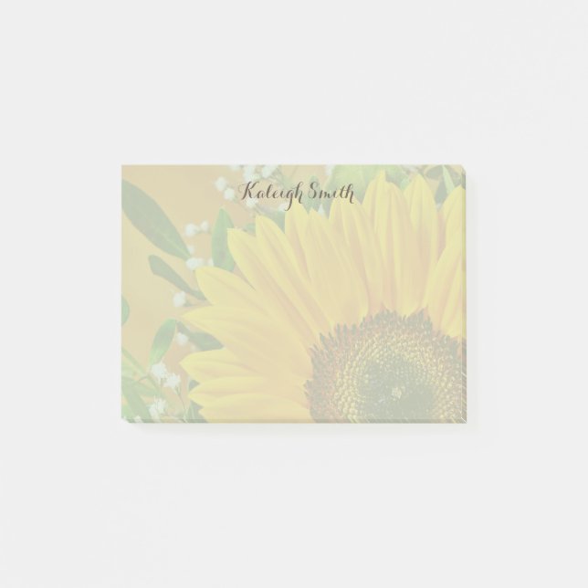 Post-it® Notas del Post Personalizado de Girasol (Anverso)