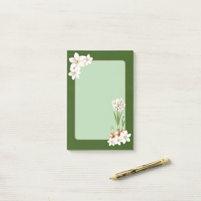 Post-it® Notas del Post Verde de la Primavera Botánica (Escritorio)