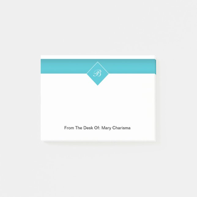 Post-it® Notas del Poste-it® del poste del monograma (Anverso)