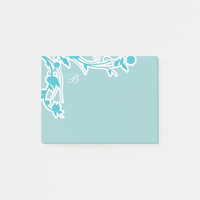 Post-it® Notas del Poste-it® del poste del monograma (Anverso)