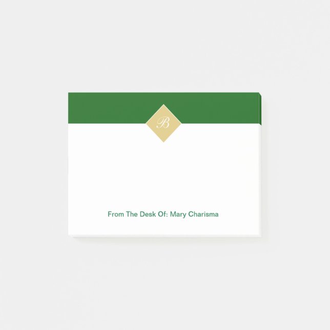 Post-it® Notas del Poste-it® del poste del monograma (Anverso)