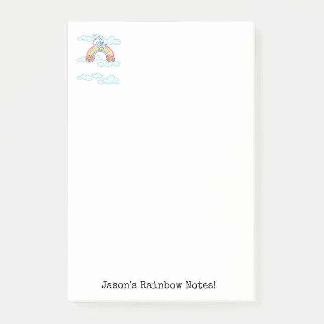 Post-it® Notas Elefante Azul Nubes (Anverso)