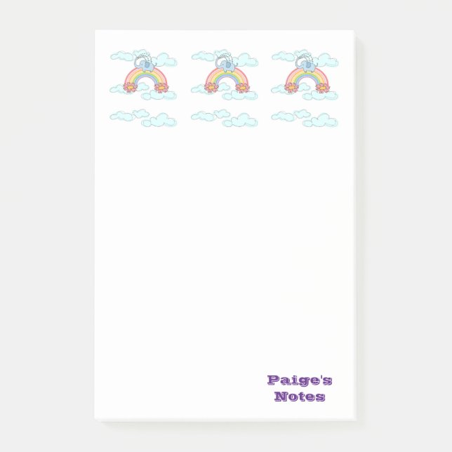 Post-it® Notas Elefante, Nubes Florales (Anverso)