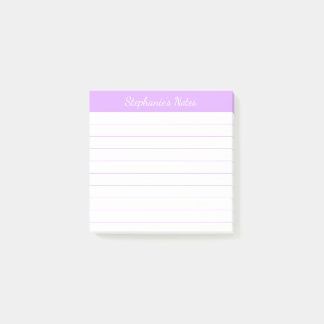 Post-it® Notas elegantes con script claro en lavanda (Anverso)