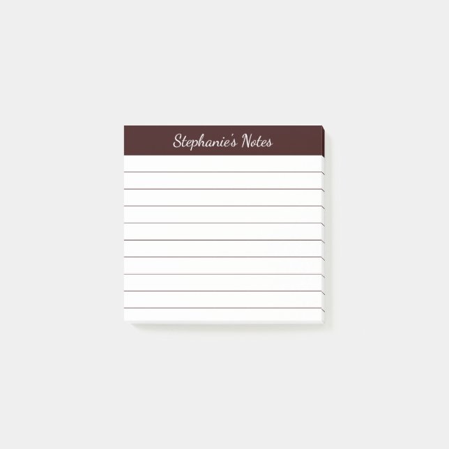 Post-it® Notas Elegantes Escritura Marrón Rayadas (Anverso)